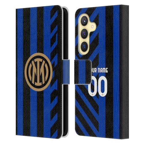 Coque Samsung S24 5G Inter Milan personnalisable - Étui portefeuille cuir et protection intégrale