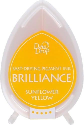 Tsukineko Brilliance Dew Drop - Almohadilla de tinta de pigmento pequeño, color amarillo