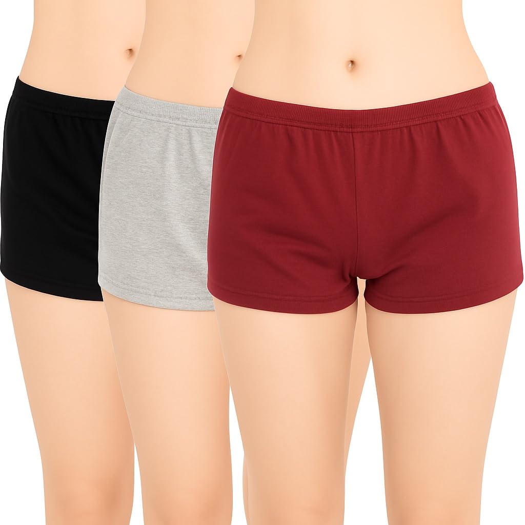 arla apparel Pack of 3 Women's Cotton Boyshorts Stripe Knickers | Ultra-Soft Comfortable Stretchable Ladies Innerwear Panties -Multicolor-picture-28