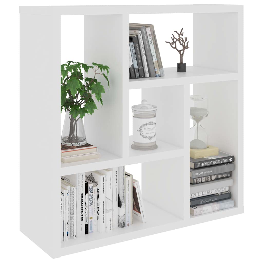 Estantería flotante blanca de 45,1 x 16 x 45,1 cm, de madera, 5 compartimentos, 40 kg, diseño moderno y duradero, para salón, pasillo, dormitorio