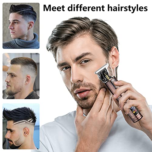 Gsky Professional Hair Clippers For Men, Cordless Trimmer Beard Trimmer Edgers Clippers For Hair Cutting T-Blade Hair Liners With Oil Battery Charging Display For Barber, Home(Red, 1Pc) #TOP6