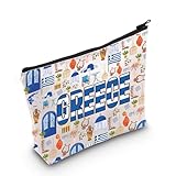 WZMPA Greece Cosmetic Makeup Bag Greece Vacation Gift Greece Aegean Pride Zipper Pouch Bag Greece Souvenir Gift (Greece)
