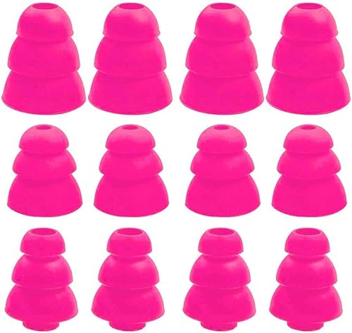 Miniatura 9 de ALXCD Puntas de oreja de triple brida, 6 pares de tamaños SML, triple brida, aislamiento de ruido, almohadillas de repuesto de silicona con agujero