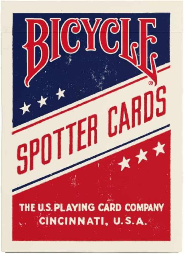 Bicycle Spotter (Blue) Playing Cards Deck- Historical WWII Collectible Vintage Deck Featuring Airplane Identification, Ideal Gift for Marines, Army, Navy, Airforce Military Veterans and Their Families