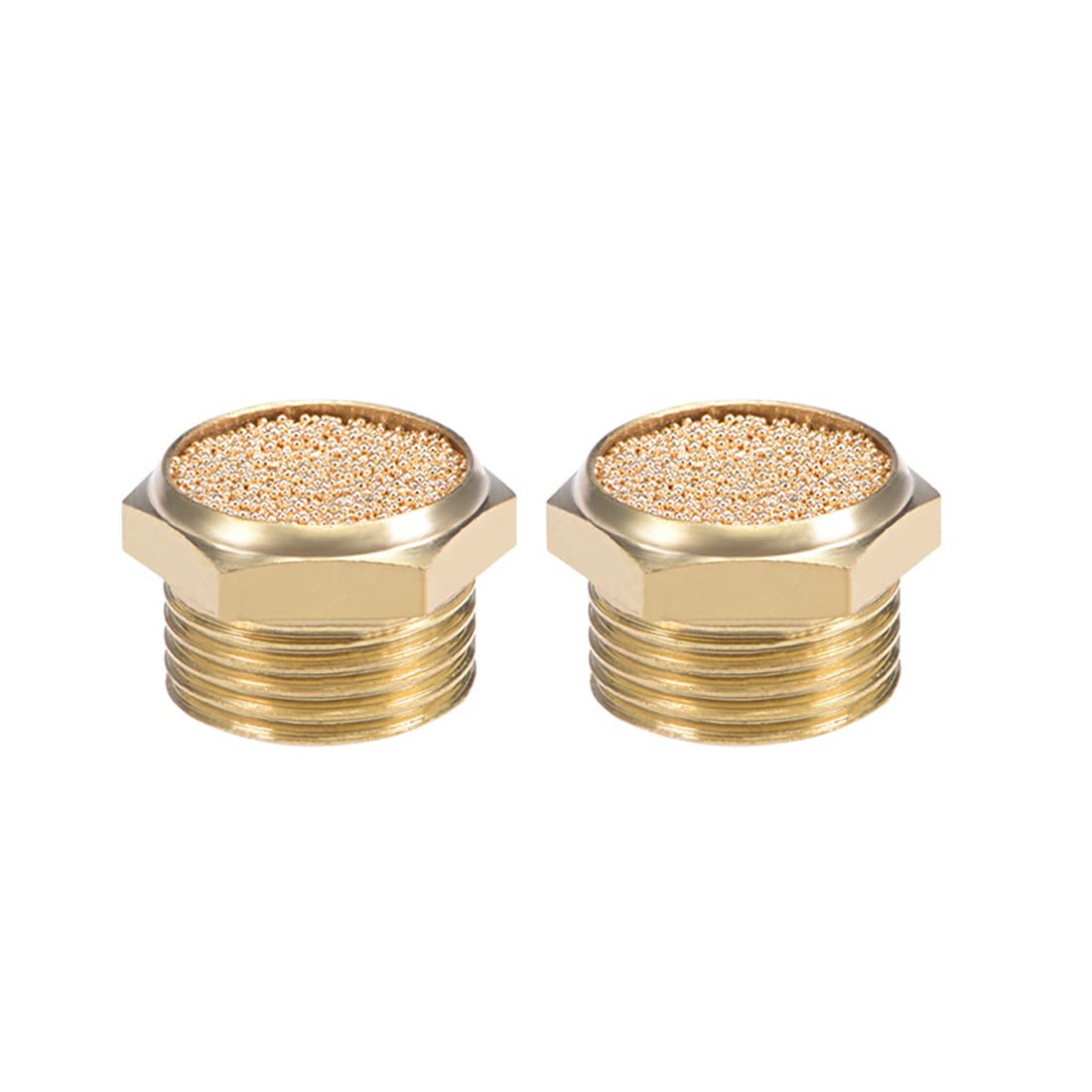 Produktbild von 5x Sinterbronze-Auspuff-Schalldämpfer 3/8 PT – Messingkörper, Für Pneumatik & Ventile