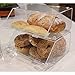 Ikee Design Acrylic Stackable Bakery Case Kitchen Pastry Container Display, Organizer Storage Holder Stand for Bagels, Bread and Muffins with A Hinged, Slanted Door, 11.75
