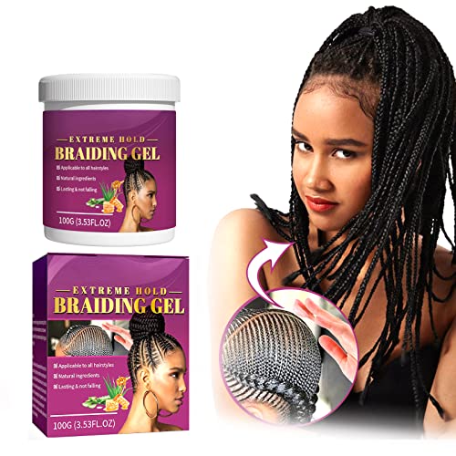 Gel de Peinado para el Cabello, Cera Para el Cabello Fijación Fuerte, Cera para Modelar el Cabello, Reduce la Rotura, Efecto Anti-Frizz, para Cabello Trenzado, Rizado, Torcido y Liso
