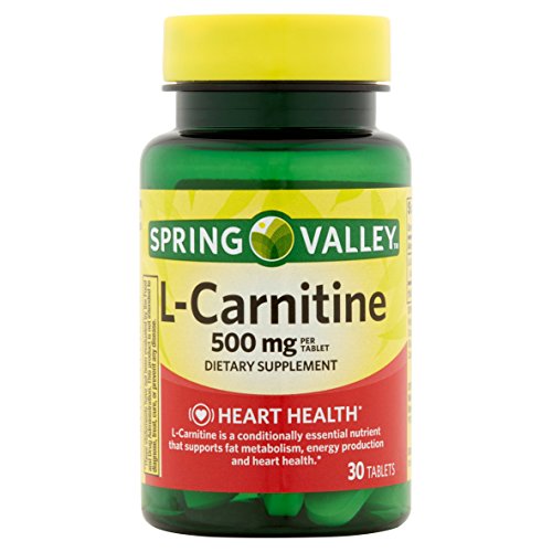 Spring Valley 30 Tablets 500 mg L-Carnitine Dietary Supplement 30