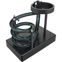 Kinetic Art Perpetual Motion Machine, Rolling Ball Desk Toys Stress Relief Device, Newtons Science Physics Educational Gadgets Creative Home Office Decor Black