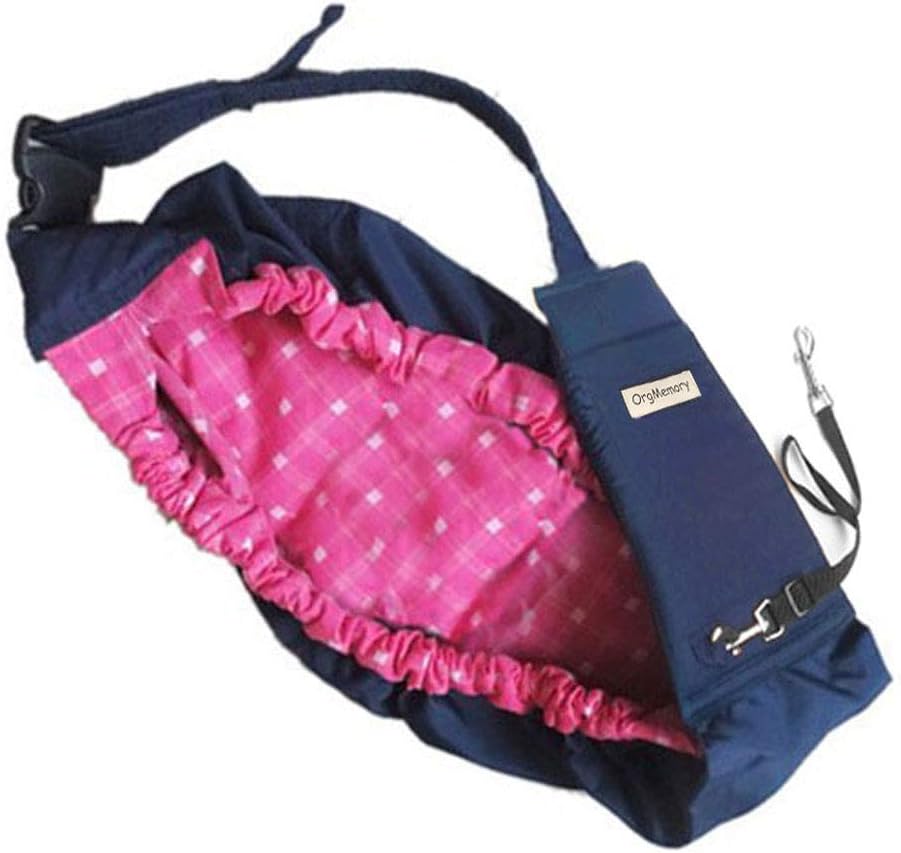 Pet Sling Carrier, OrgMemory Adjustable Sling Bag, Small Dog Cat Outdoor Shoulder Carrier Bag (Red Plaid)