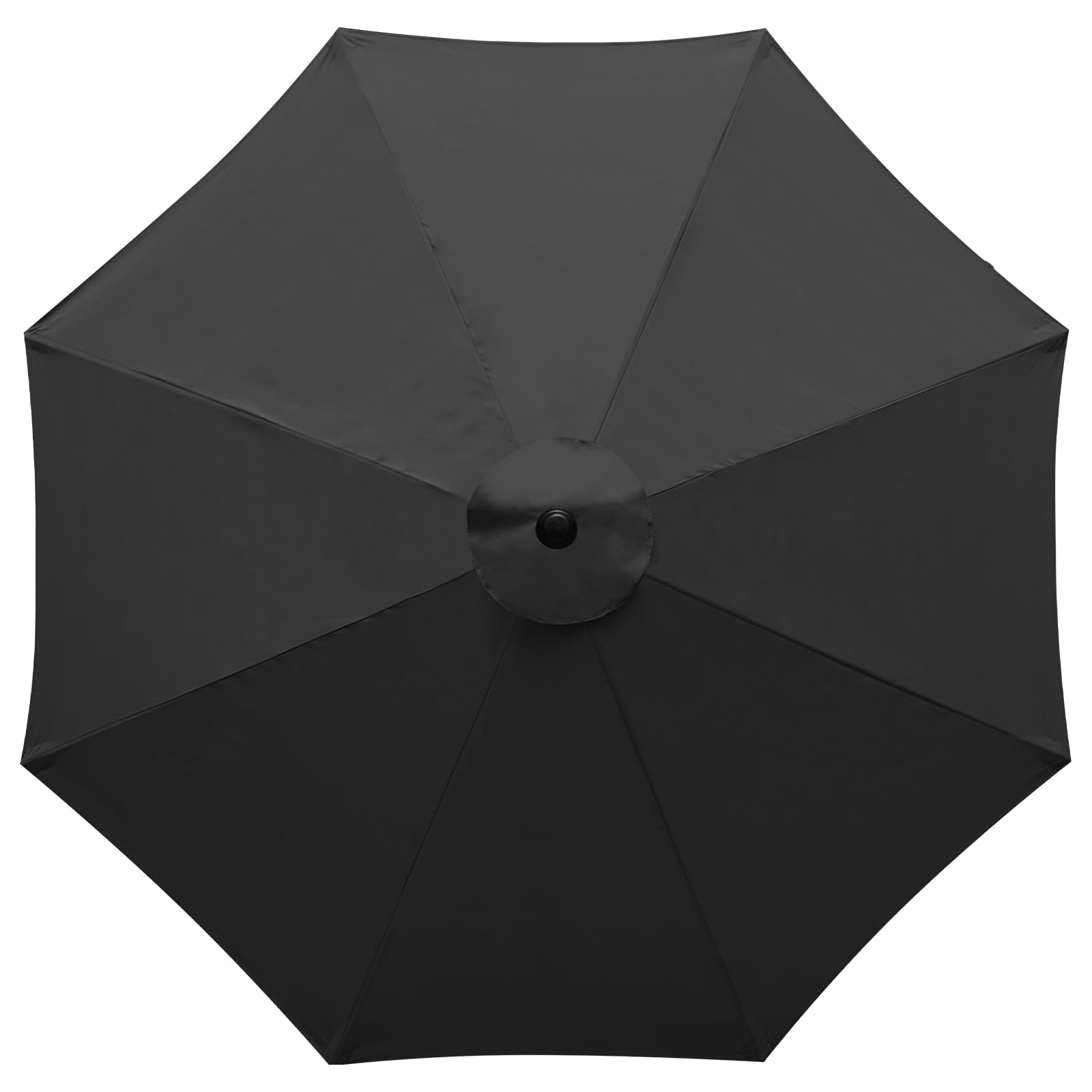YOUGE OUTDOOR Parasol Replacement Canopy for 3 Meter 8 Rib Patio Umbrella, Waterproof Polyester, UV Protection, Garden Parasol Cover,Cantilever Umbrella Cloth (Black)