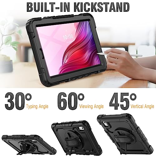 HXCASEAC Case for Lenovo Tab M9 2024/2023 (TB-310FU), with Screen Protector/Rotating Hand Strap/Sturdy Stand, Protective Cover for Lenovo M9 Tablet Case 9 inch, Black - Image 5