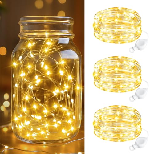 btfarm 3 Pack Fairy Lights Battery Operated, 2M 20 LED Small String Lights