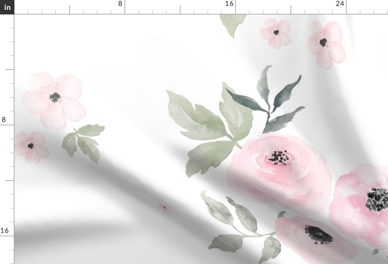 Spoonflower Fabric - Sweet Blush Roses Pink Flowers Floral Nursery Pastels Girl Printed on Minky Fabric by The Yard - Sewing Baby Blankets Quilt Backing Plush