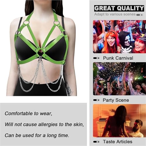 Young Chii Punk Women Leather Belts Body Chain Harness BDSM Bondage Lingerie Goth Belt Corset Fashion Accessories3