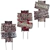 Joycabin Halloween Gartenschild Dekoration, Warnung Straßenschild mit Einsätzen, Halloween Wegweiser aus Karton Friedhofsdekoration Requisiten, für Outdoor Spukhaus Rasen Yard Dekoration(3 Stück)