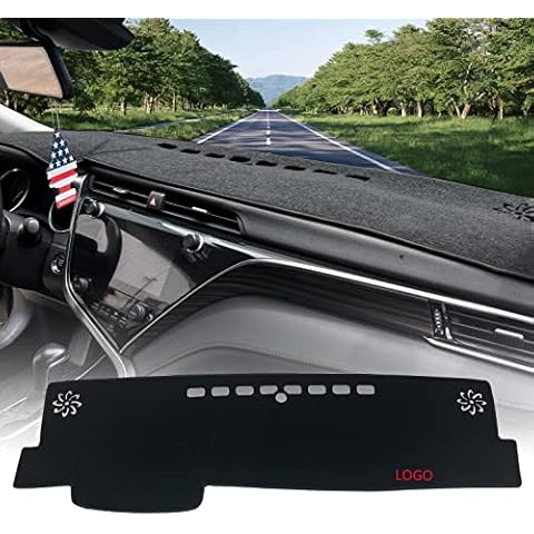 JIAKANUO Auto Car Dashboard Cover Mat Anti Slip/Anti-Vertigo Dash Cover Mat Pad Dashboard Carpet Sunshield Protector Custom for Toyota Camry 2018 2019 2020 2021 Without HUD(Black) Cover
