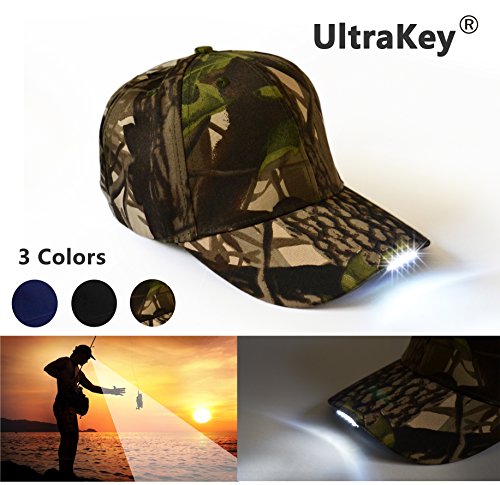 UltraKey Hands Free LED Baseball Cap Light Glow Bright Women Men Sport Hat Dark for Outdoor Jogging Breathable Snapback Hats Hip Hop Party Holiday Camouflage - Image 2