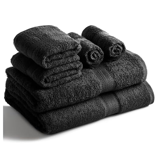 ¿Por qué cruzar fronteras solo por toallas? 10 SweetNeedle Uso Diario Juego De Toallas De 6 Piezas, Negro - 2 Toallas De Baño 70X140 Cm, 2 Toallas De Mano 41X71 Cm, 2 Paño De Lavado 30X30 Cm - Algodón 100% Ringings, Peso Pesado Y Absorbente