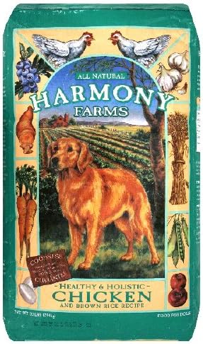 Harmony Farms All Natural Food for Dogs, Healthy & Holistic Chicken and Brown Rice Recipe, 17.5 Lb