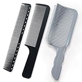 3 Pcs Barber Fade Combs, barber accessories，Professional Hair Cutting Blending Comb, Heat Resistant Flat Top Comb for Men Salon Hairdresser Styling Tools,for Home, Hair Salon