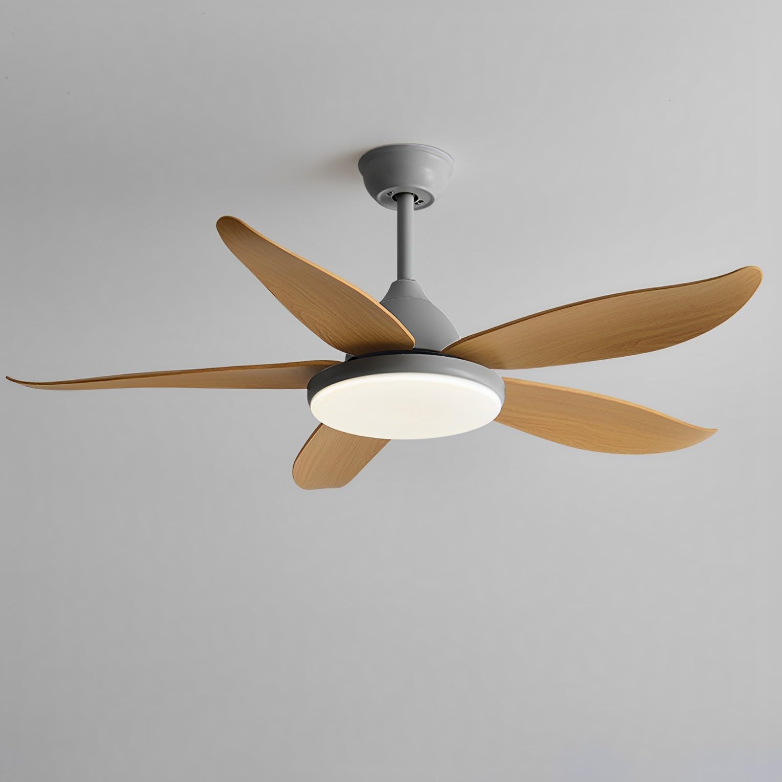 Ventilateur de plafond silencieux LED 48W dimmable avec moteur CC 6 vitesses et télécommande