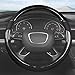Universal Steering Wheel Cover - Microfiber Leather, 15 Inch, Anti-Slip, Breathable, Odorless Car Steering Wheel Protector, SUV Accessory (Bright Black)