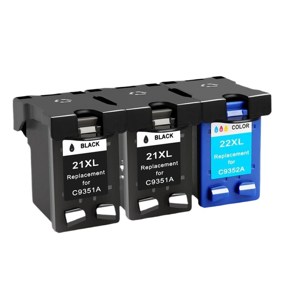 Cartouche d'encre 21 XL noire pack de 3 compatible imprimante Deskjet F380 F2180 - 6