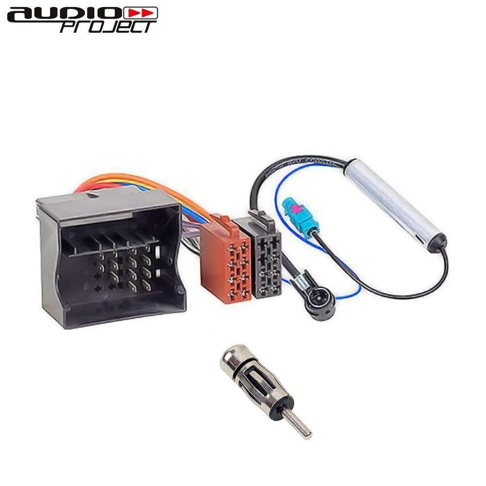 Audioproject A187 - Set di installazione per Autoradio Adattatore Antenna Radio Fakra ISO DIN compatibile con Citroen Berlingo C1 C2 3 4 C5 6 8 Peugeot 107 207 307 308 407 507 1007 4007 Fiat Alfa Aygo