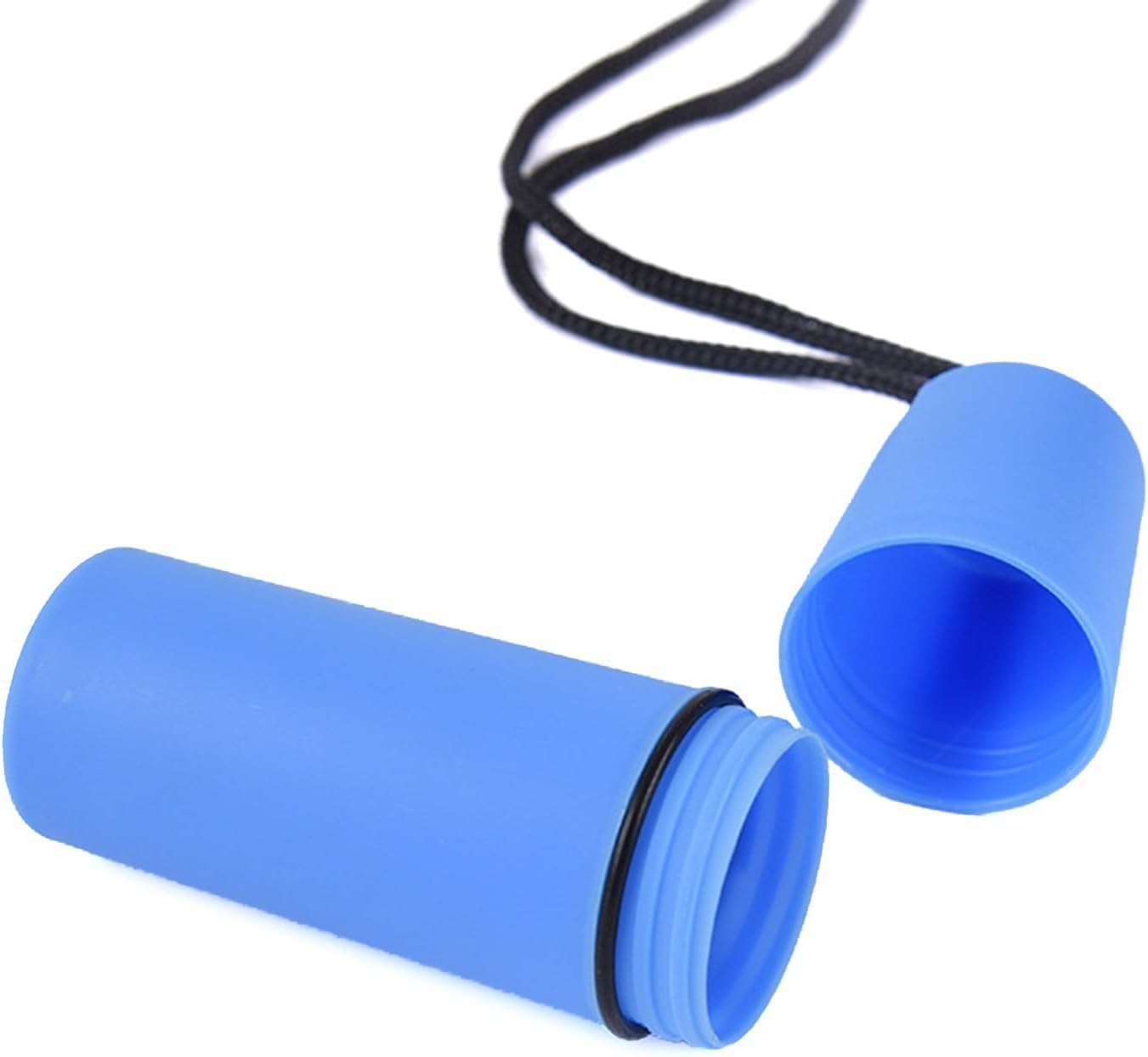 Waterproof Storage Bottle Container with Lanyard – Floating Dry Box for Kayak, Canoe, Boat, Diving, Snorkeling – Watertight Plastic Case with Hook, Rope, O-Ring Seal for Outdoor Camping (Blue)
