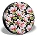 Produktbild Linus-Store Beauty Pink Floral Flowers Print Reserveradabdeckung wasserdichte, staubdichte Universalreifenabdeckungen Nützlich
