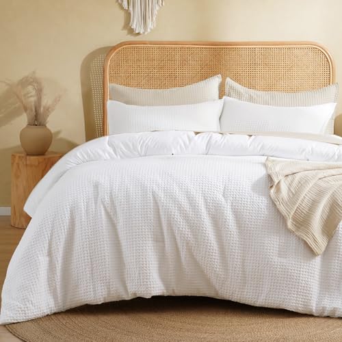 David's Home Waffle Weave Comforter Set 3PCS Queen Size, Soft