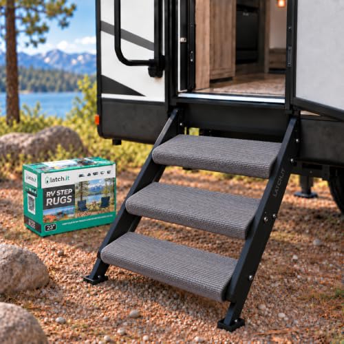 RV Step Covers 3 Pack, 23in Wide, Gray for 8-11in Deep Steps