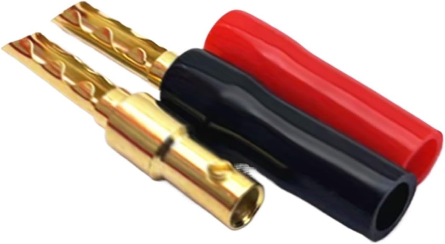 2/6/12/24/50pcs Screw Lock Banana Audio Speaker Cable Connector Gold Plated Audio Speaker Wire Cable Screw Banana Jack(6 Pieces)