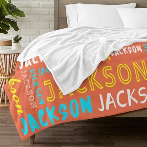 Personalized Name Blanket Customized Baby Blankets for Girls Boys Adults Monogrammed Blankets and Throws Christmas Birthday Mothers Fathers Valentines Day Gift