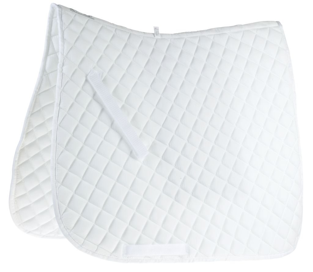 Roma Economy Dressage Saddle Pad, White, Full