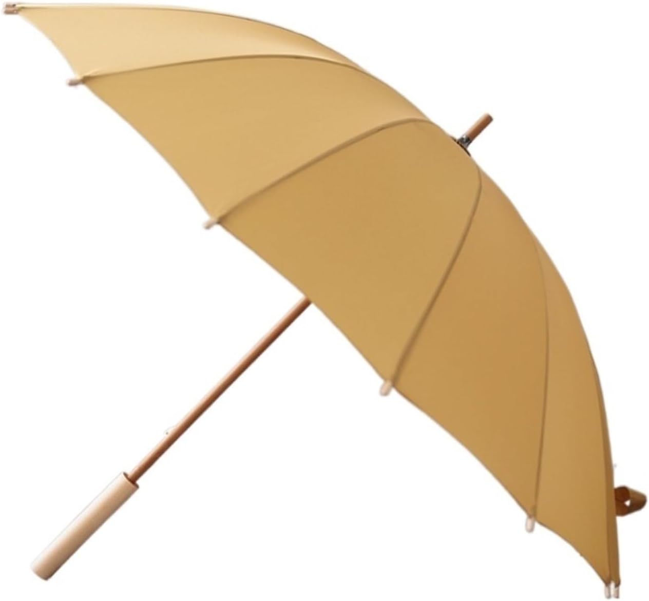 Stick Umbrellas Chinese Style Umbrella Wooden Long Handle Umbrellas Strong Large Umbrella Golf Umbrella for Men and Women Men Women (White One Size)