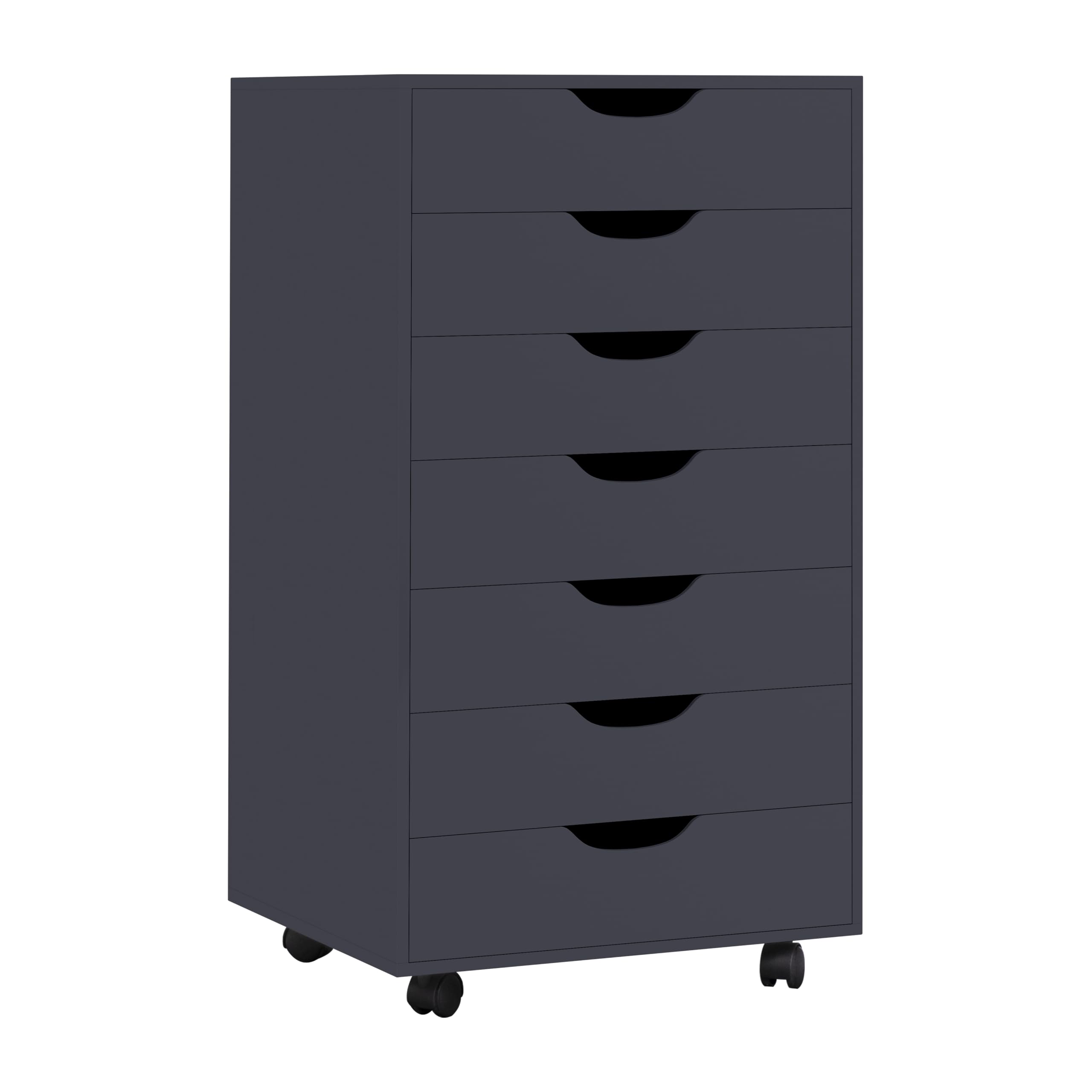 Naomi Home Debbie 7-Drawer Rolling Office File Cabinet - Black