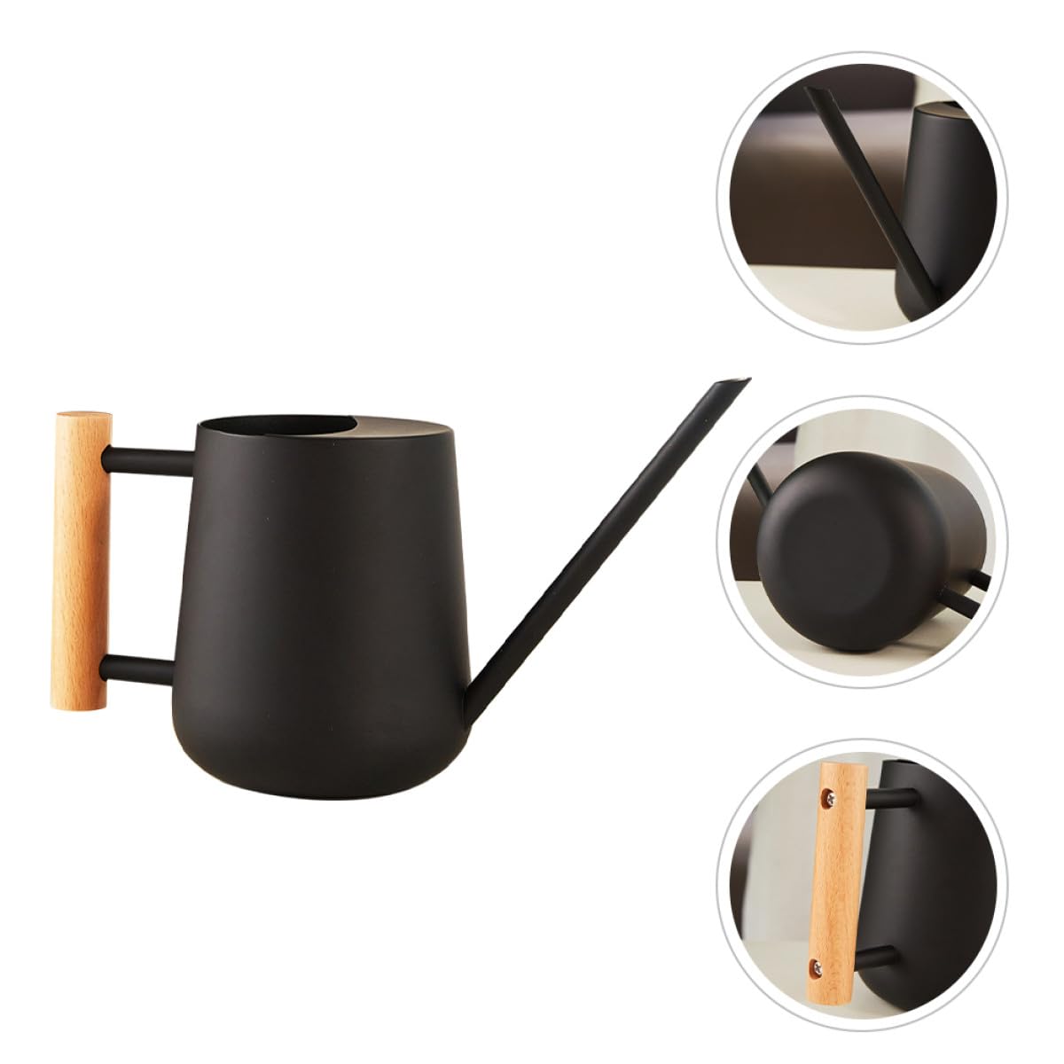 Tofficu Annaffiatoio per Fiori e Piante da Interno 900 Ml in Acciaio Inox Beccuccio per Irrigazione Mirata di Bonsai e Piante in Vaso, Accessorio per Giardinaggio Casa e Balcone,