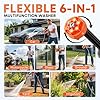 Portable Cordless Pressure Washer, Battery Powered Power Washer Car Wash Gun with 6-in-1 Nozzle & Foam Cannon, Handheld High Pressure Cleaner for Car, Driveway, Patio, Garden, RV