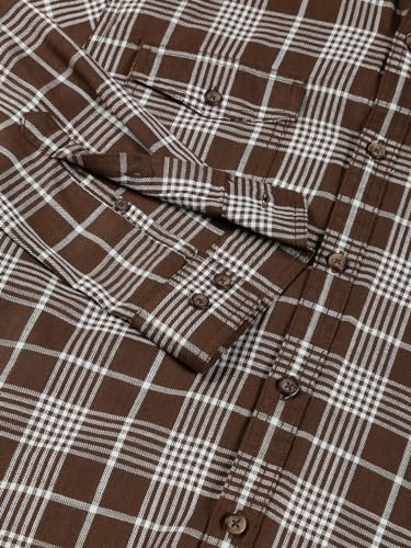 Image of Thomas Scott Men's | Checks | Full Sleeve | Regular Fit | 100% Cotton | Hooded | Casual Shirt