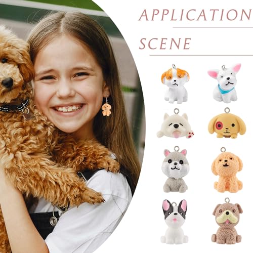 Breloques chien opaque 3D Beadthoven en résine pour la création de bracelets