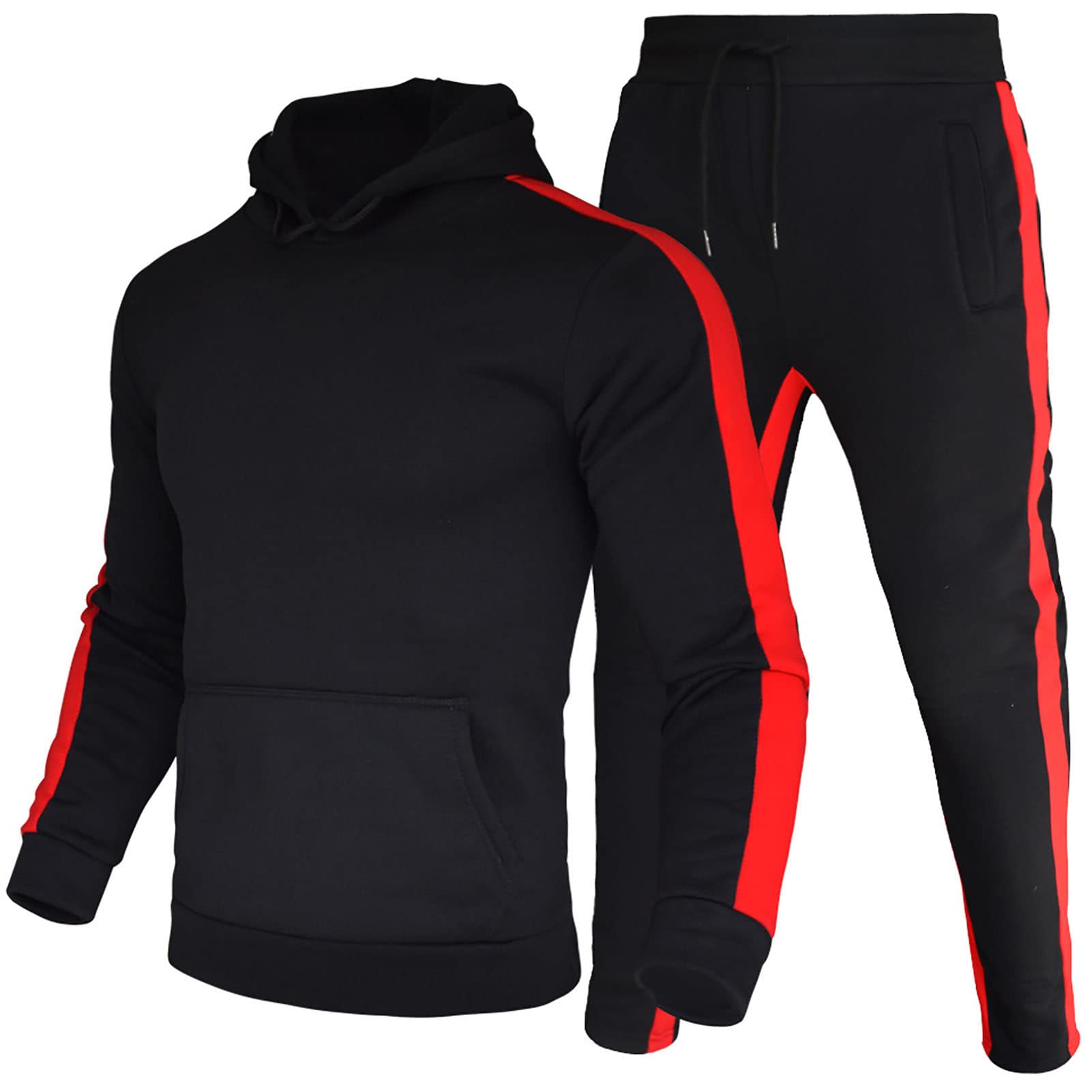 Chándal Hombre Oanviso 2 Piezas - Sudadera Con Capucha Y Pantalón, Estampado, Corte Slim, Para Deporte Y Casual
