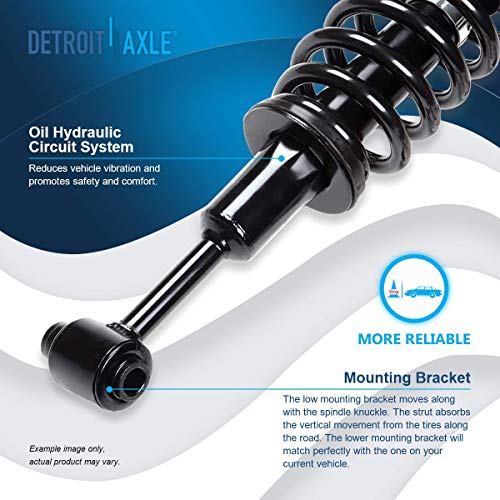 Image of Detroit Axle - 2pc Front Struts for 2004-2005 Ford Explorer Mercury Mountaineer, 2 Complete Struts with Coil Spring Assembly Replacement Quick Install Ready Struts Shocks Assembly