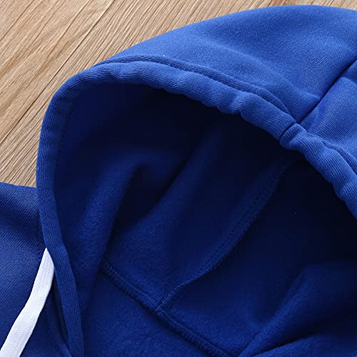 Teen Girls Boy Hoodie Sweatshirt Zip-Up Cotton Casual Jacket Long Sleeve with Pocket Jacket Dark Blue 5-6 Years Sweat Shirts for Girls 10-124