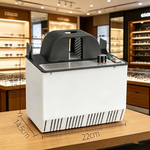 LHQYA Ocieplacz do oprawek okularów, 500 W, optyczny ogrzewacz do okularów, poziom hałasu: poniżej 25 dB (A), 2-stopniowa regulacja temperatury, dla optyków i optyków