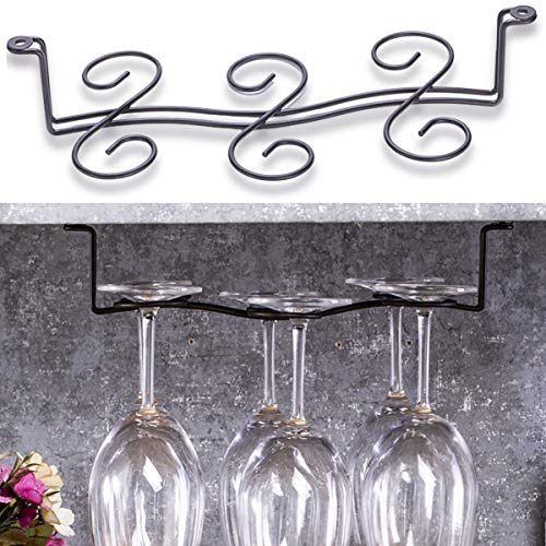 Buytra Under Cabinet Wine Glass Rack Stemware Holder for Home Bar, Holds up