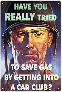 ArtFuzz Vintage Save Gas Sign