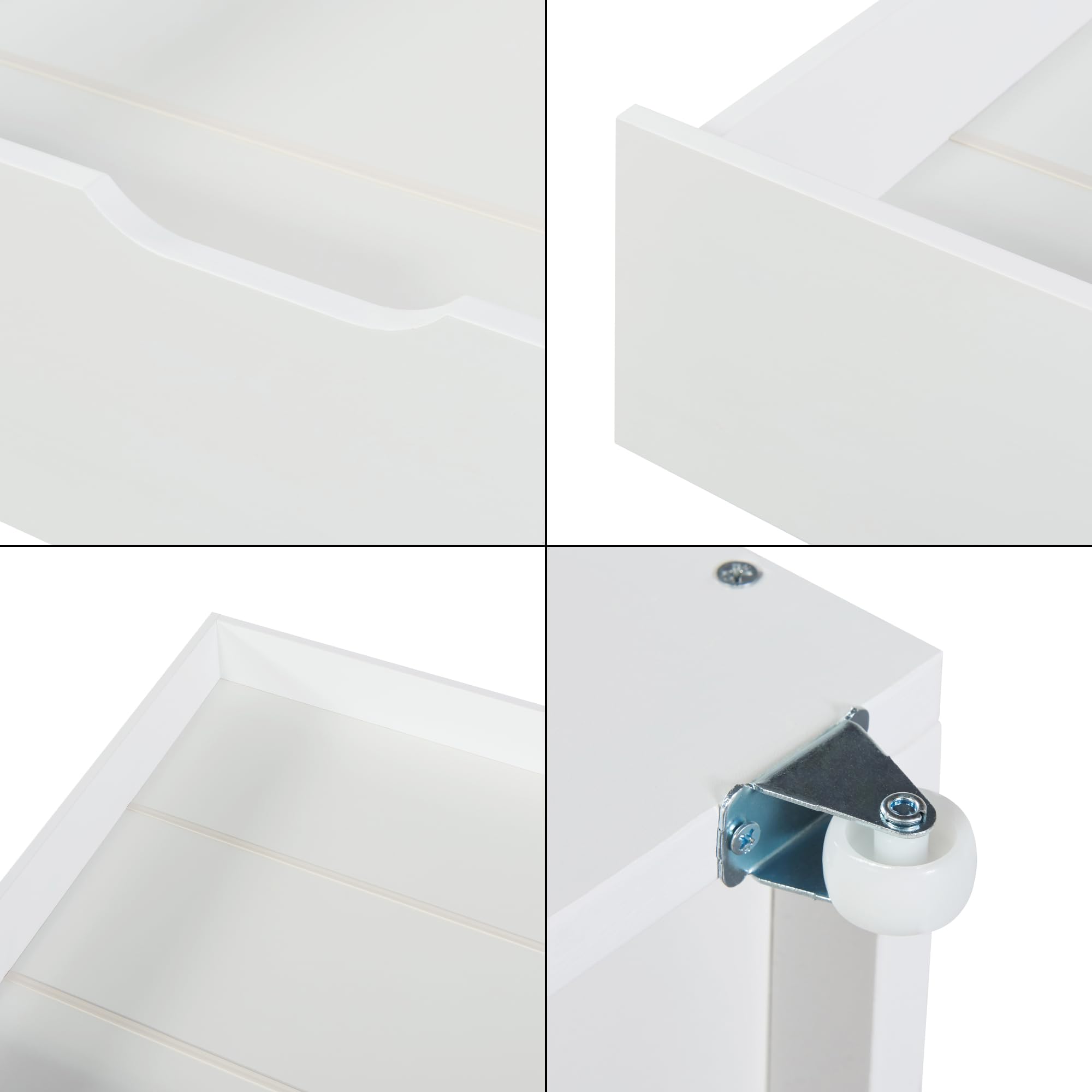 [en.casa] Set di 2 Cassetti Sottoletto Contenitori a 4 Rotelle Cassetti Biancheria da Letto Cassettoni da Stoccaggio Salvaspazio 97,5 x 92 x 22 cm Bianco