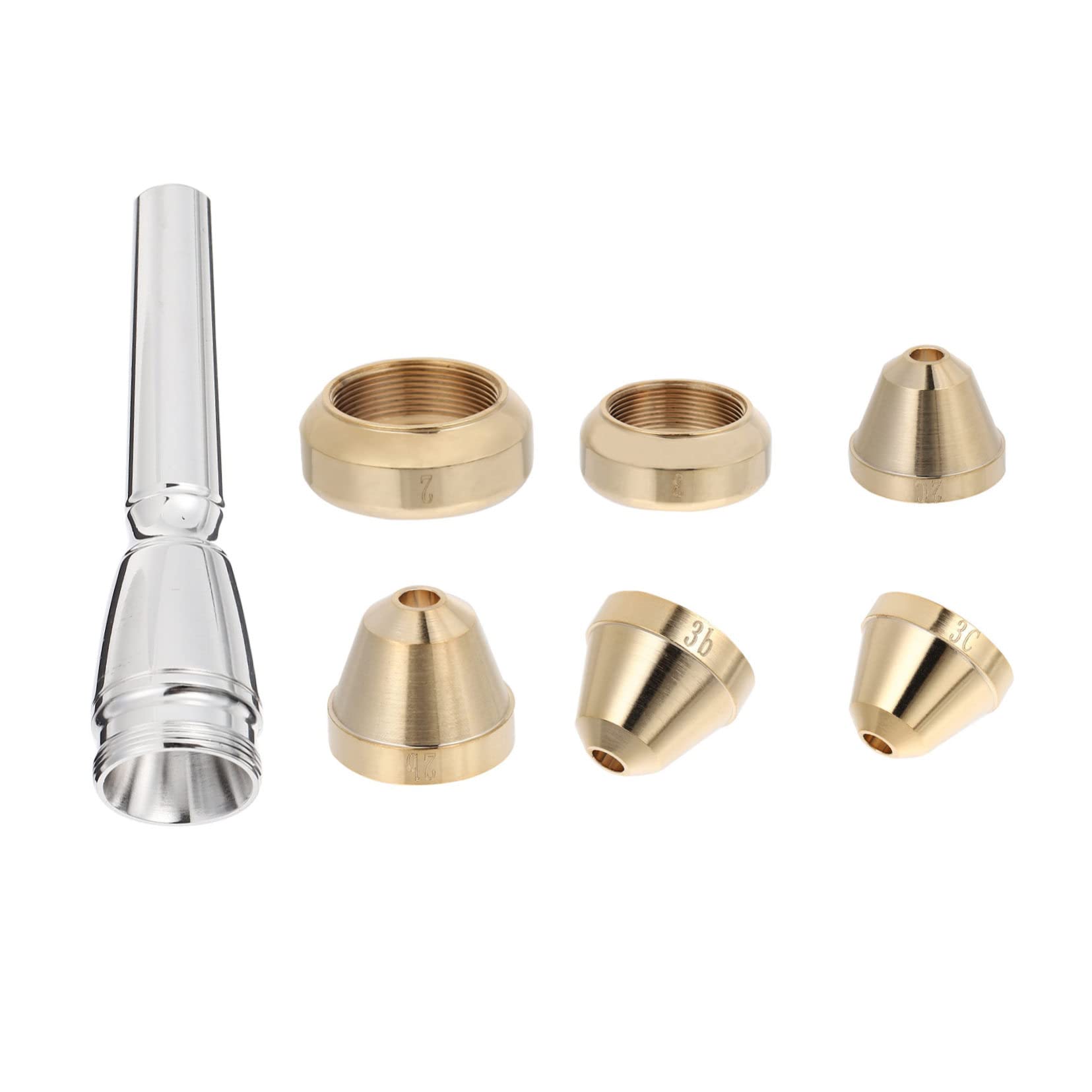 Toddmomy Brass Trumpet Parts Set 3c 3b 2c Bb Mouthpieces for Learning Performance